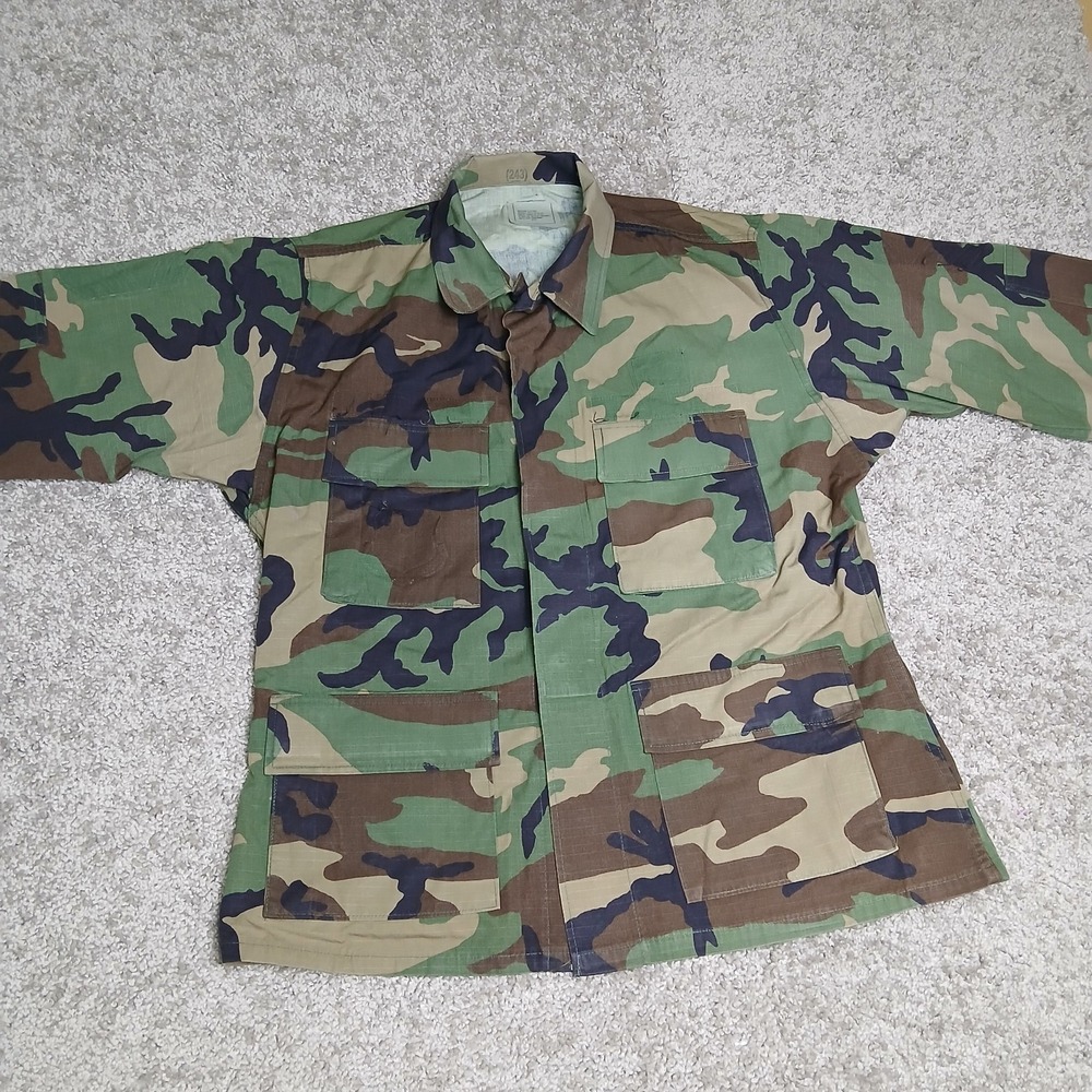 US Military Jacket Mens Medium Short Green Woodland Camo Army Field Jacket - Picture 4 of 16